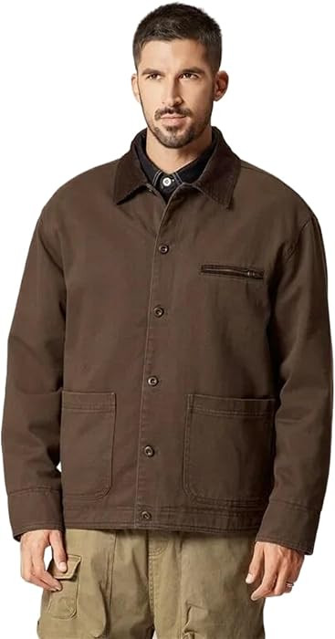 Retro Jacket Men Loose Casual Streetwear Plus Size Cargo Jacket Spring Autumn Coat Outerwear | Amazon (US)