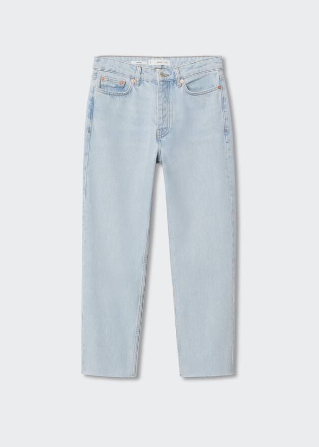Gerade crop-jeans mit hohem bund -  Damen | Mango Deutschland | MANGO (DE)