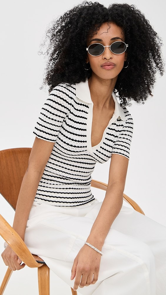 Joe's Jeans The Jess Pointelle Polo Shirt | Shopbop | Shopbop