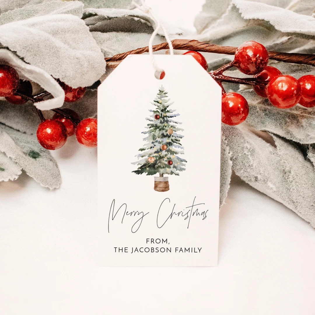 HARLOW PRINTED + SHIPPED Christmas Tags, Christmas Gift Tags, Modern Minimalist Merry Christmas T... | Etsy (US)