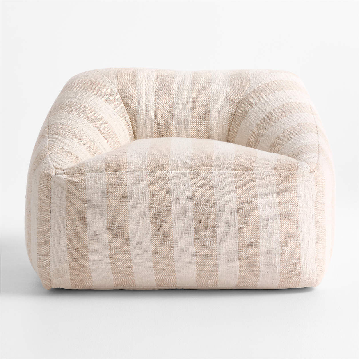 Stone Tan Striped Organic Cotton Kids Lounge Chair + Reviews | Crate & Kids | Crate & Barrel