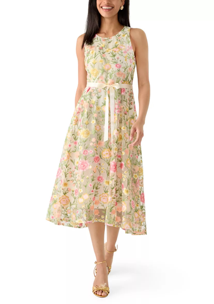 Women's Sleeveless Floral Embroidered Dress | Belk