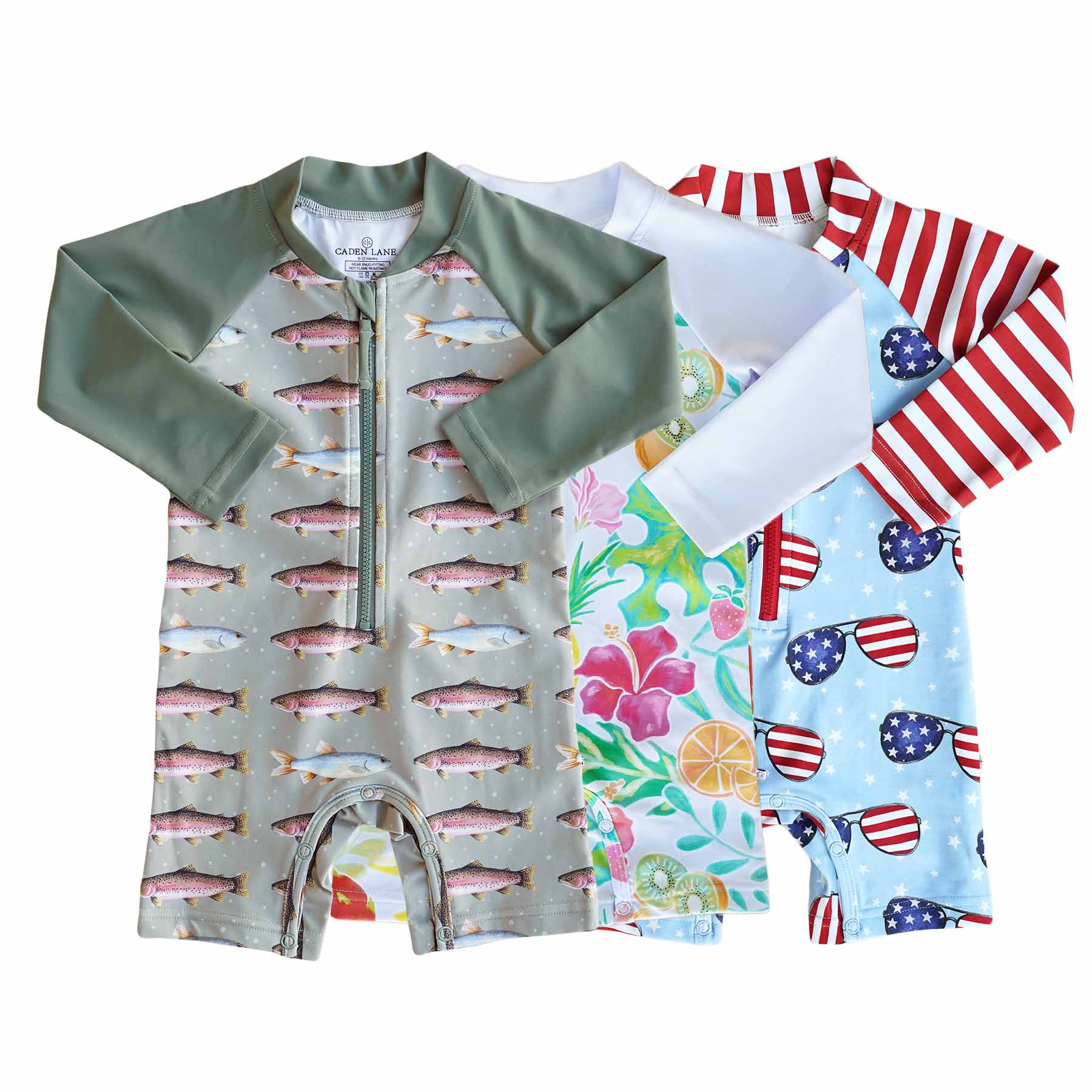 Long Sleeve Rash Guard Swim Romper Shortie | All Prints | Caden Lane