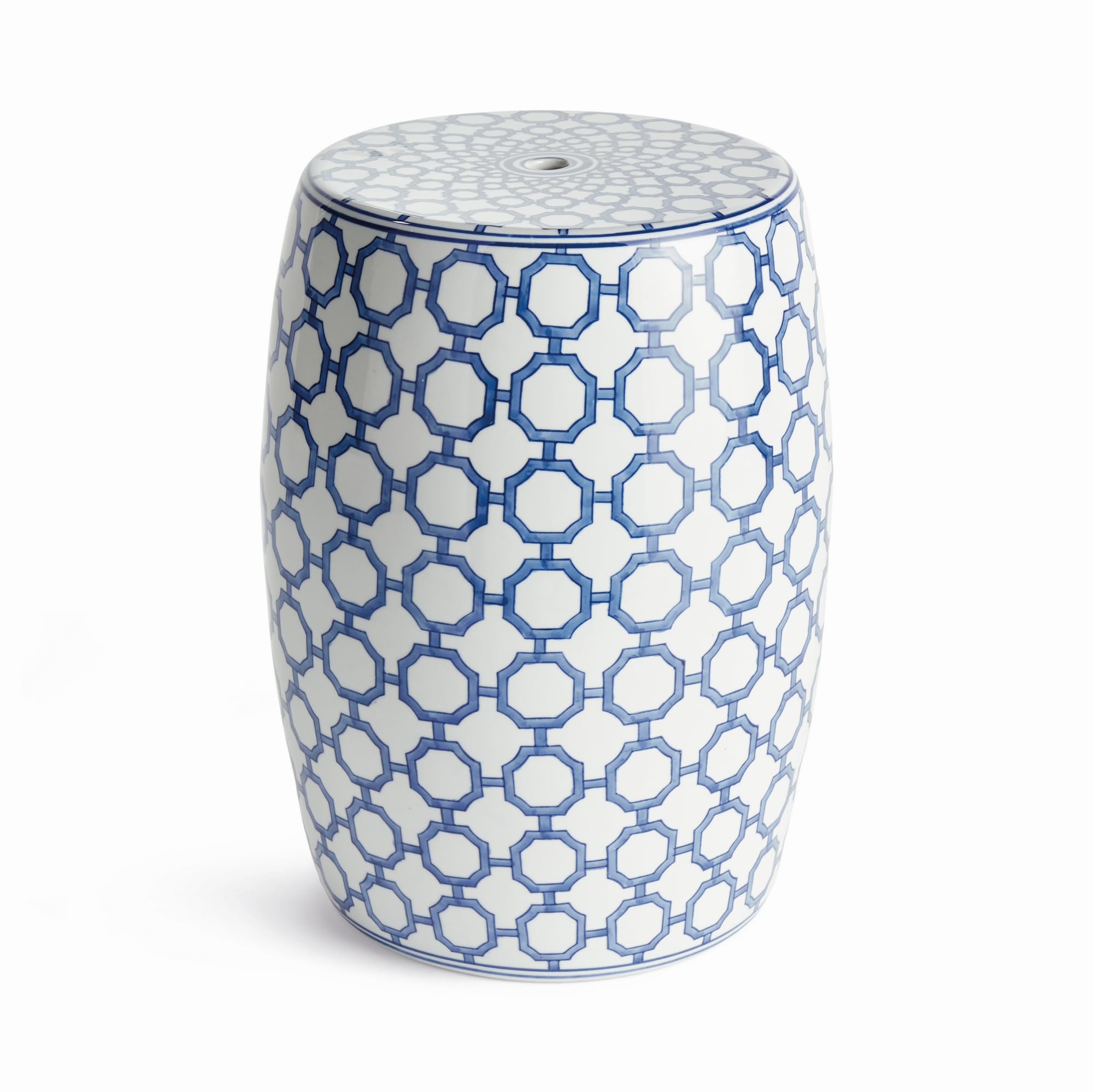 Napa Home & Garden Barclay Butera Dynasty Link Stool - Blue & White Ceramic Blue,White | Amazon (US)