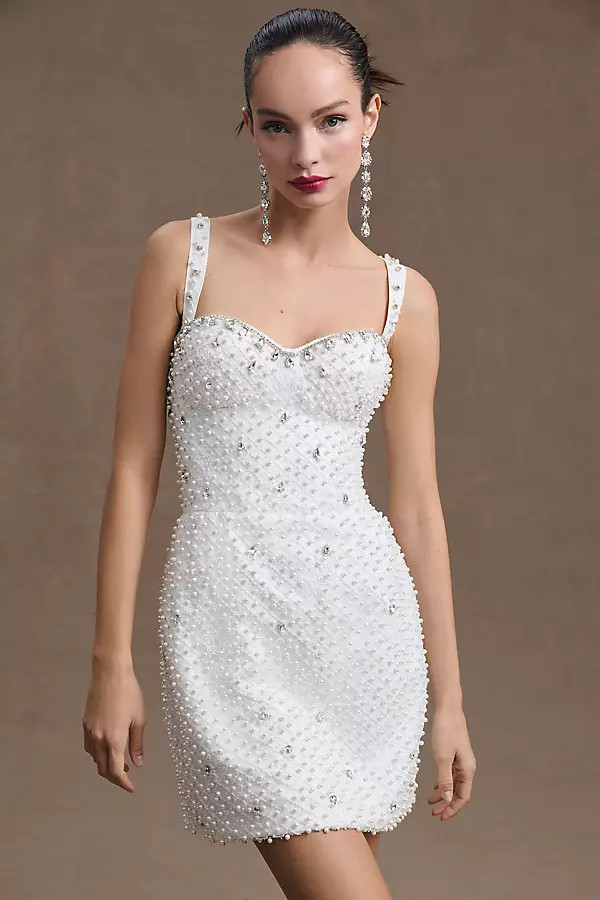 Morphine Fashion Hypnotized Pearl & Crystal Bustier Mini Dress | Anthropologie (US)