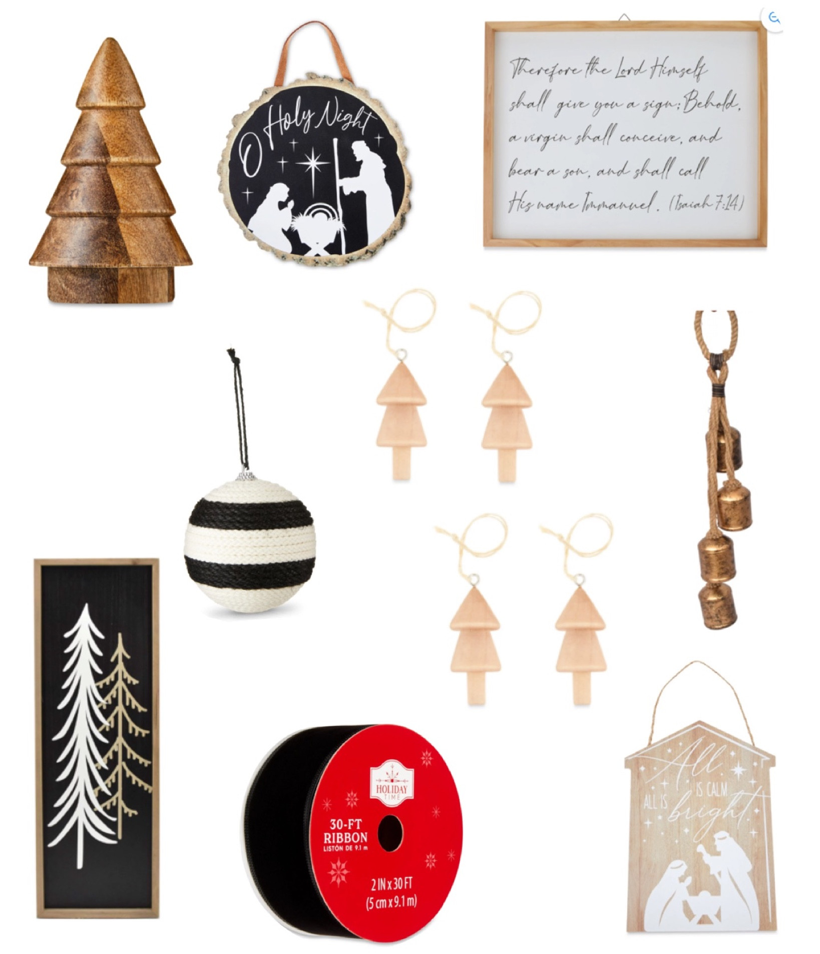 Black and wood themed Christmas tree! Neutral Christmas tree decor! 