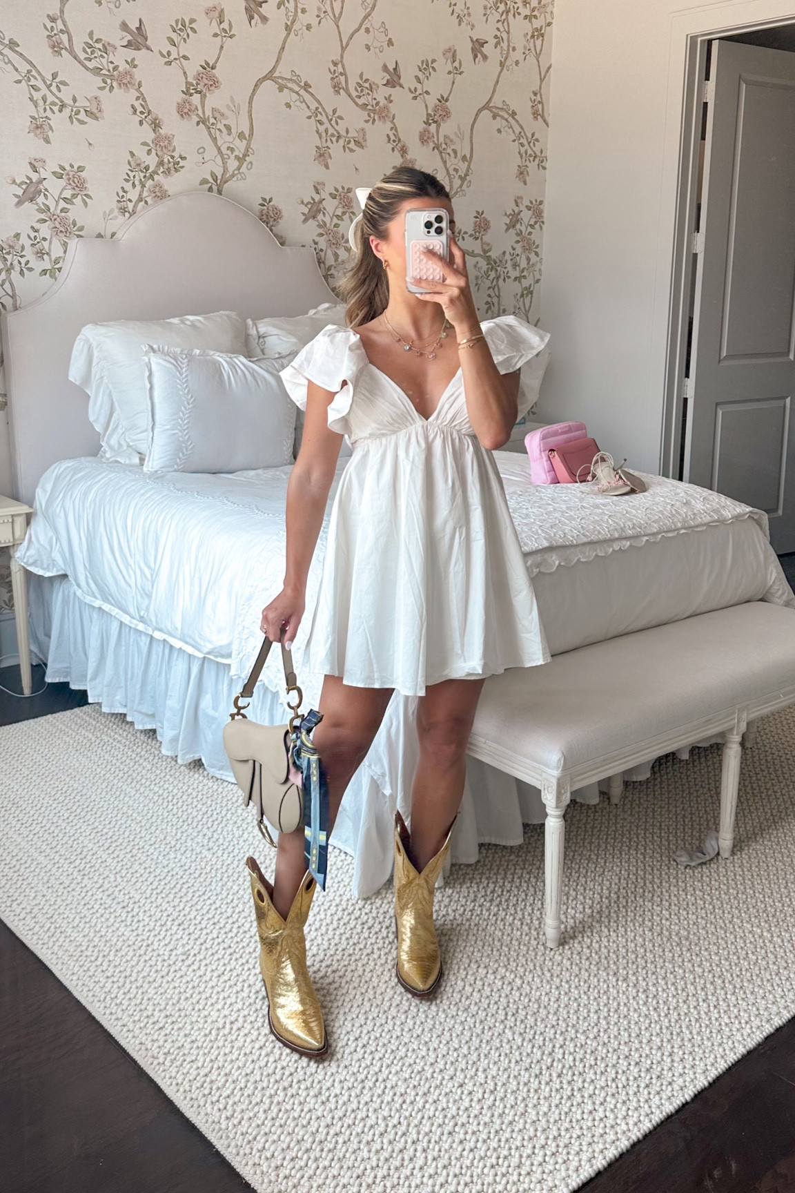 Baseball game outfit🤍 Dress is Freckles & Linen!!!! 