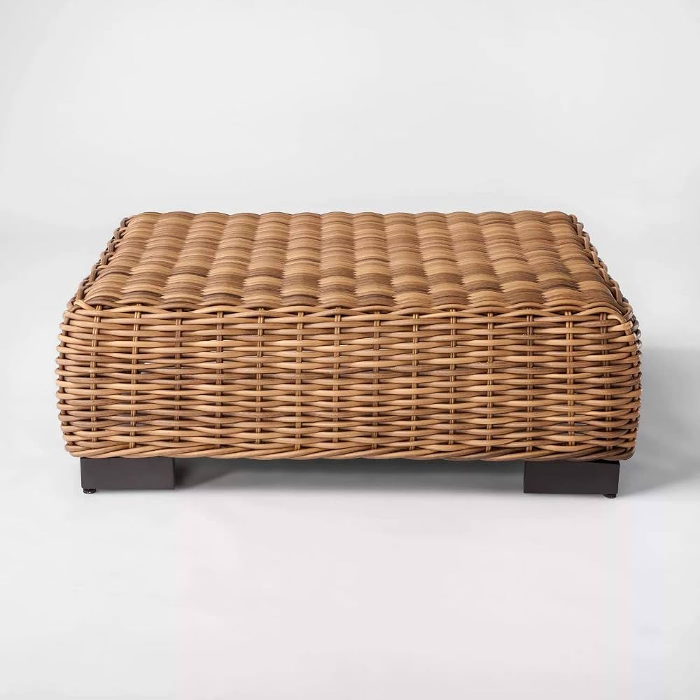 Eldridge Wicker Square Patio Coffee Table - Brown | Amazon (US)