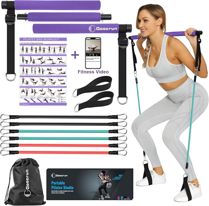 Goocrun Portable Pilates Bar Kit with Resistance Bands for Men and Women - Home Gym, Workout Kit ... | Amazon (CA)