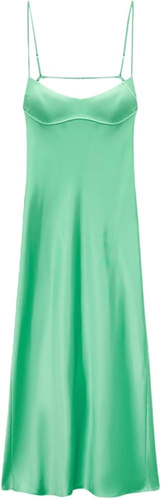 OFFSUM Women's Sleeveless Temperament Summer Dress Women Plain V-Neck Backless Slim Long Cocktail... | Amazon (DE)