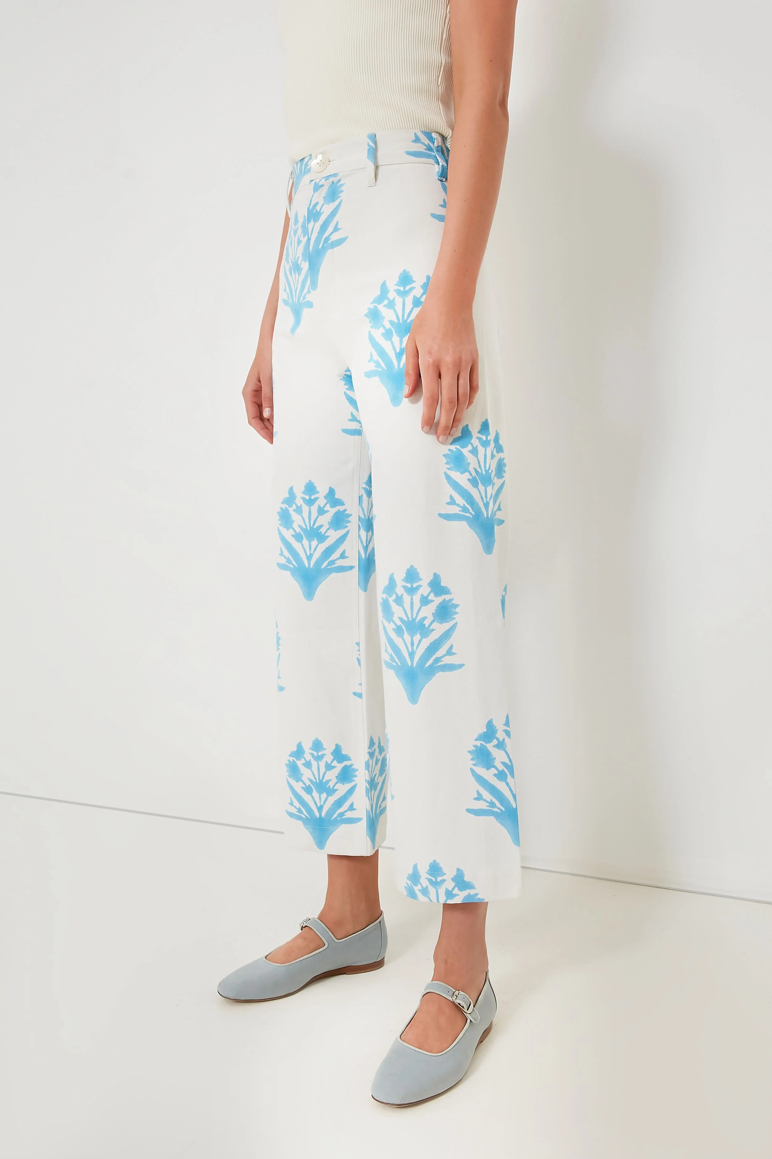 China Blue Palladio Stamp Disco Pants | Tuckernuck (US)