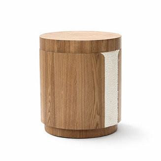 LuxenHome 18.6" Round End Table with Storage, Wood Storage Side Table with Lid, Accent Table for ... | Macy's