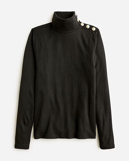 Vintage rib turtleneck with buttons | J.Crew US