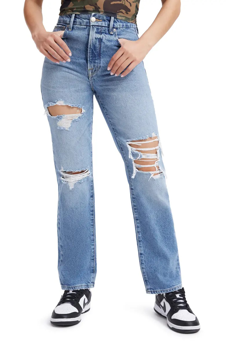Good American Good Boy Straight Leg Jeans | Nordstrom | Nordstrom