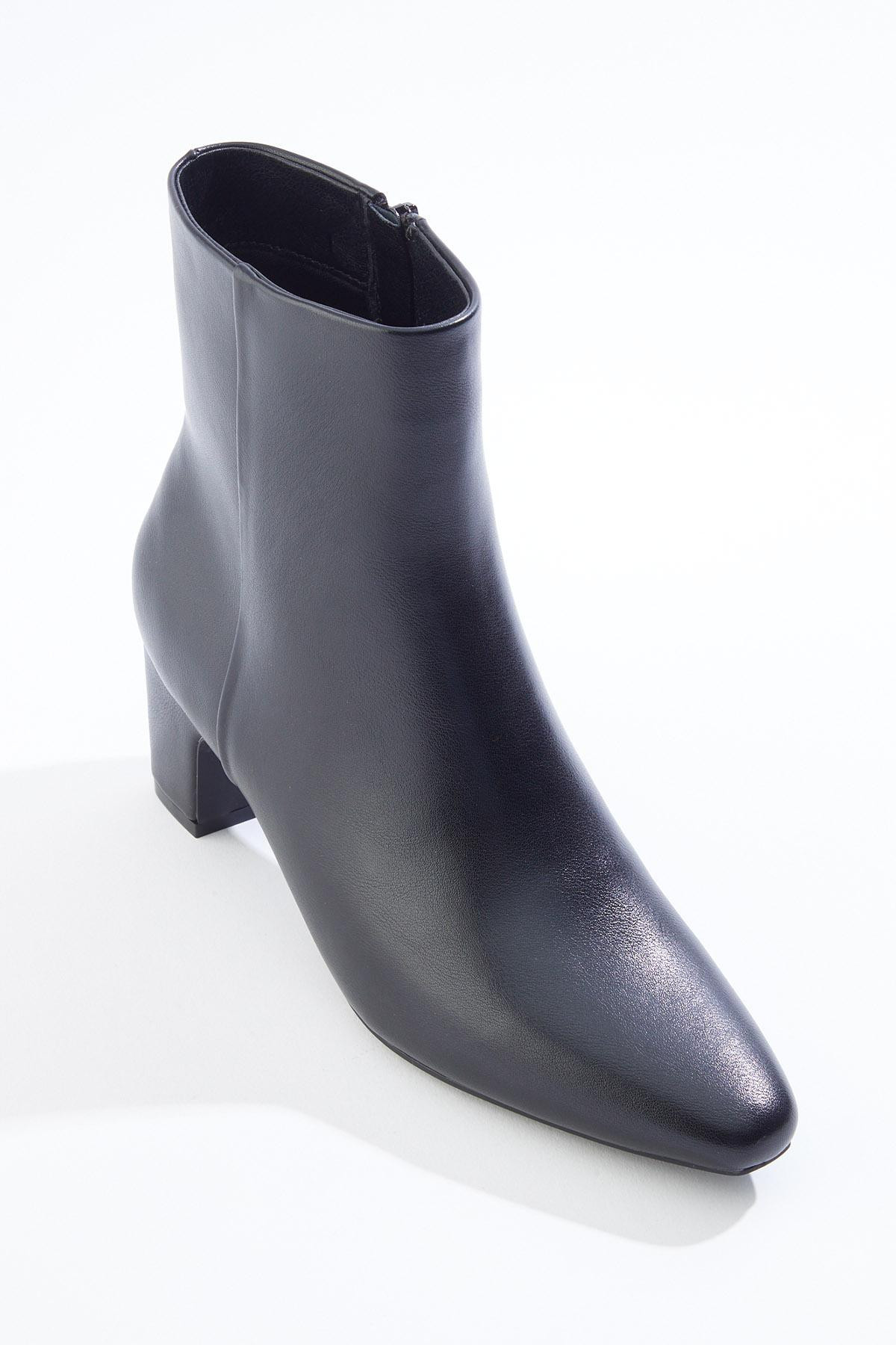 Snip Toe Black Booties - Black | Cato Fashions