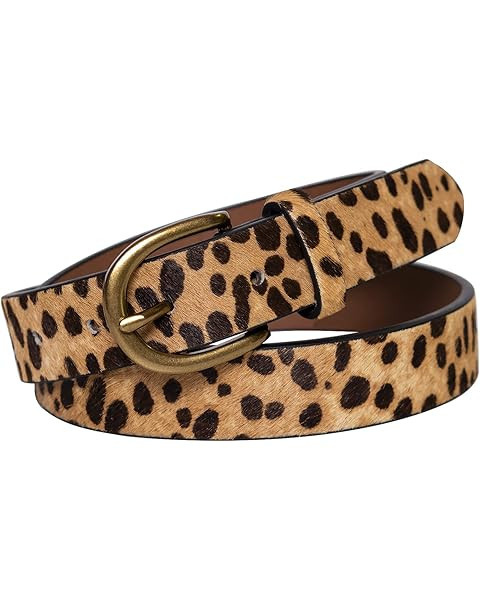 SANSTHS Women Faux Leather Chic Belts for Jeans Pants Fashion Ladies Belt Solid Color with Gold C... | Amazon (US)