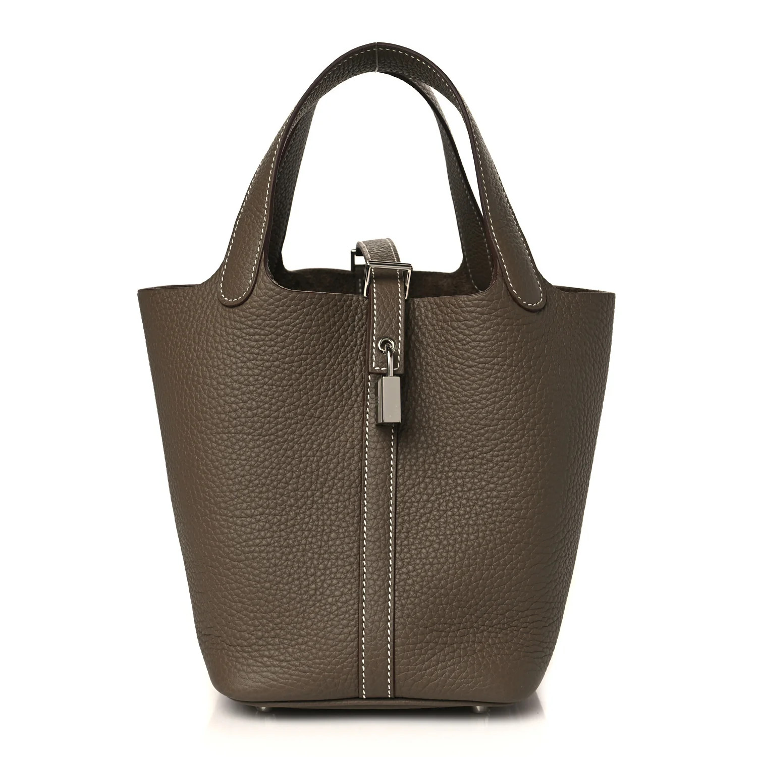 HERMES Taurillon Clemence Picotin Lock 18 PM Etoupe | FASHIONPHILE (US)