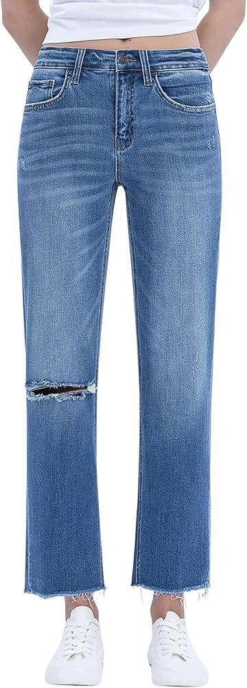 Flying Monkey Women's High Rise Ankle Straight Jeans | Amazon (US)