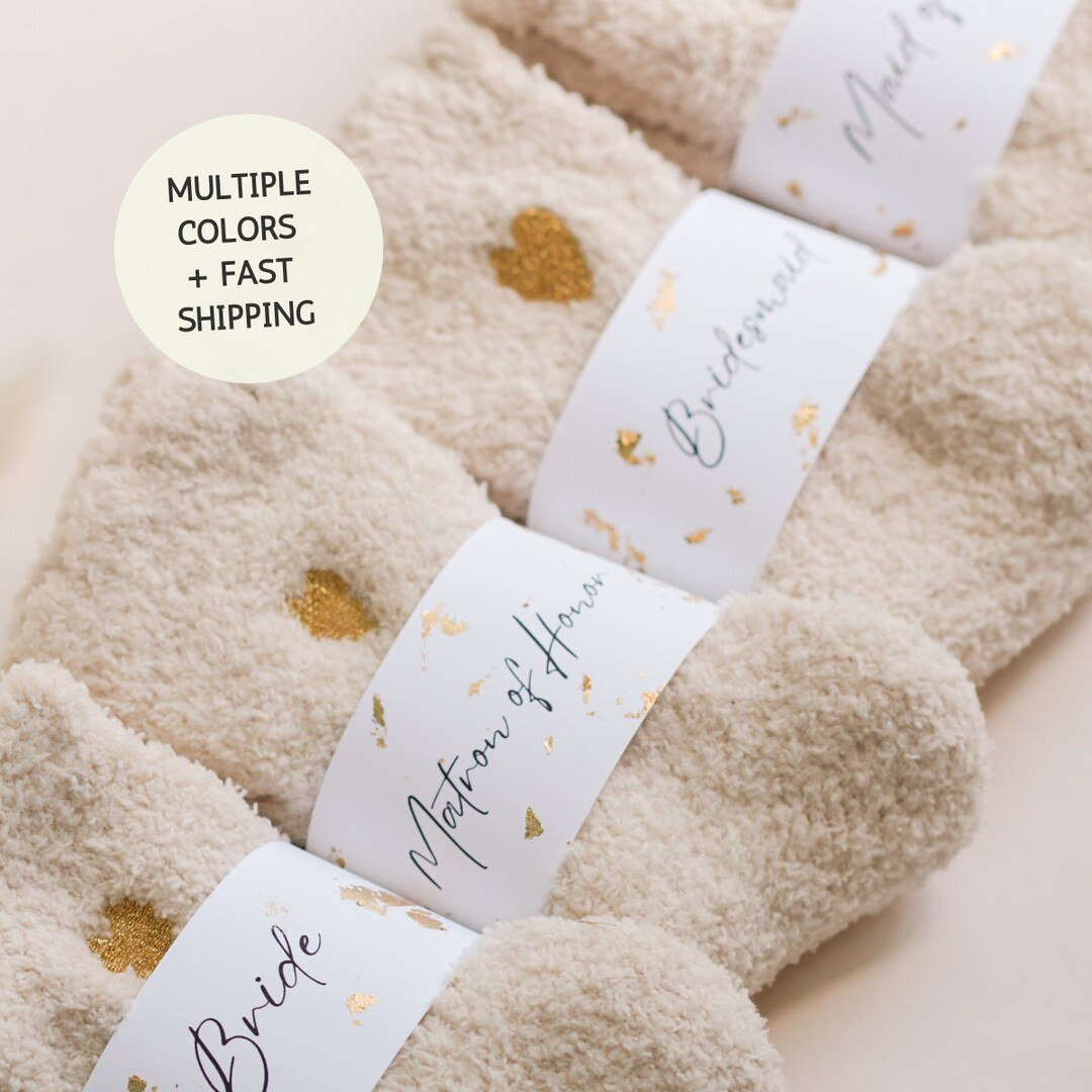 Bridesmaid Sock Gift Bridal Party Fuzzy Sock Gift Proposal Gift Cozy Sock Getting Ready Bridesmai... | Etsy (US)