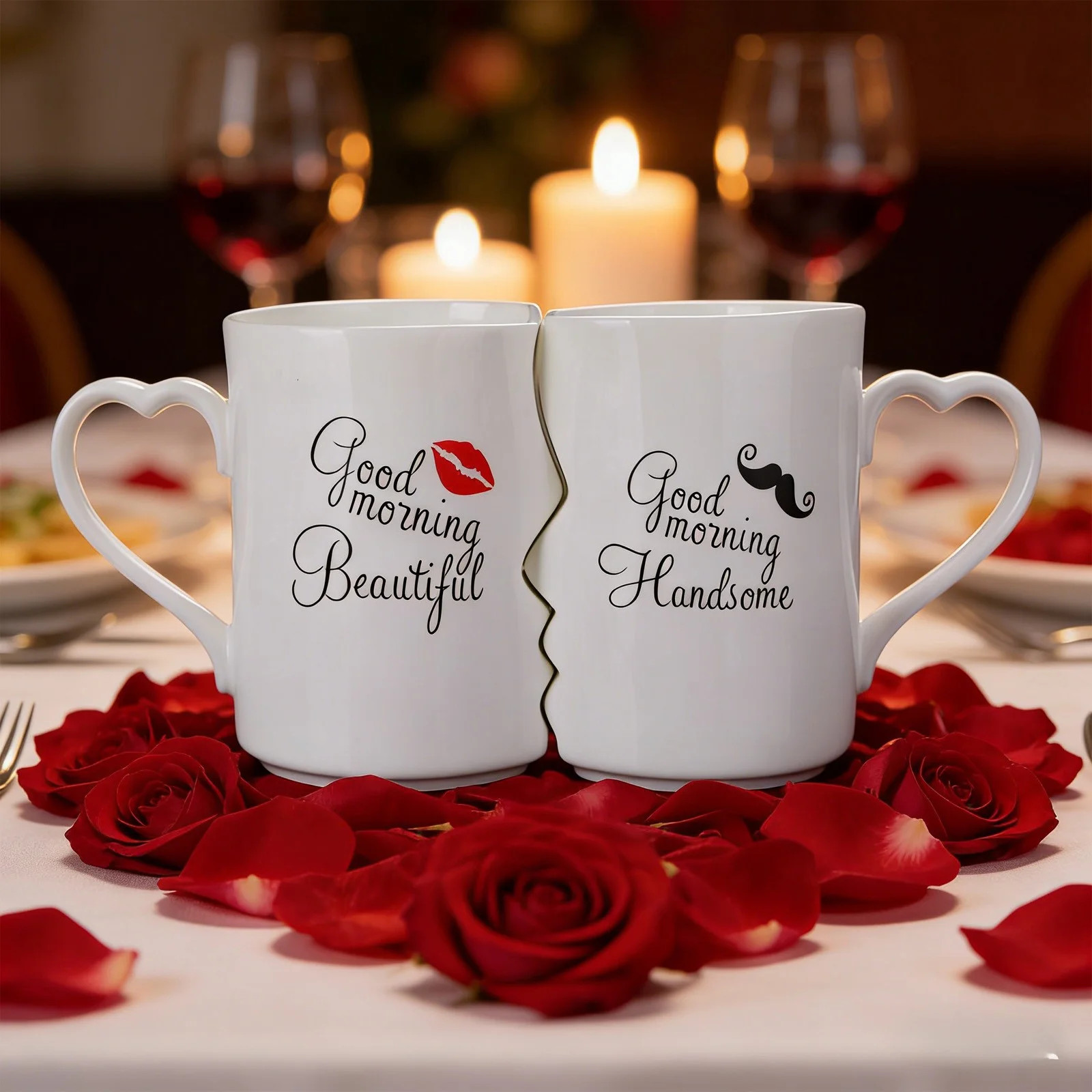 Swiftyle 4 Pcs Couple Style Mugs Romantic Gift Set for Wedding Anniversary Ceramic Coffee Cups wi... | Walmart (US)