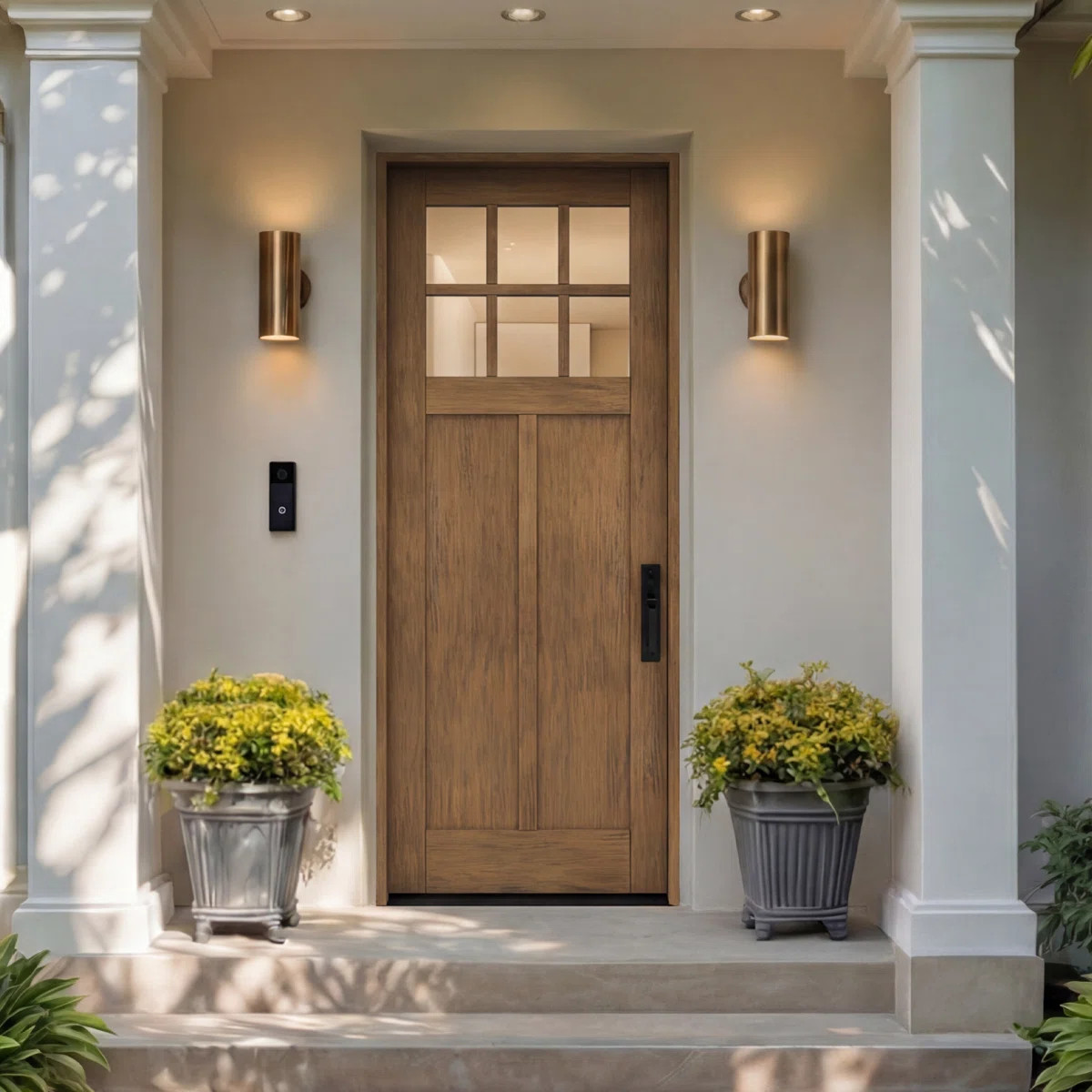 CRF-P2G6-SW-96 | 96" Single Door, RTA Prehung Exterior, SDL 6 Lite, 2 Panel, Unfinished Mahogany ... | Wayfair North America