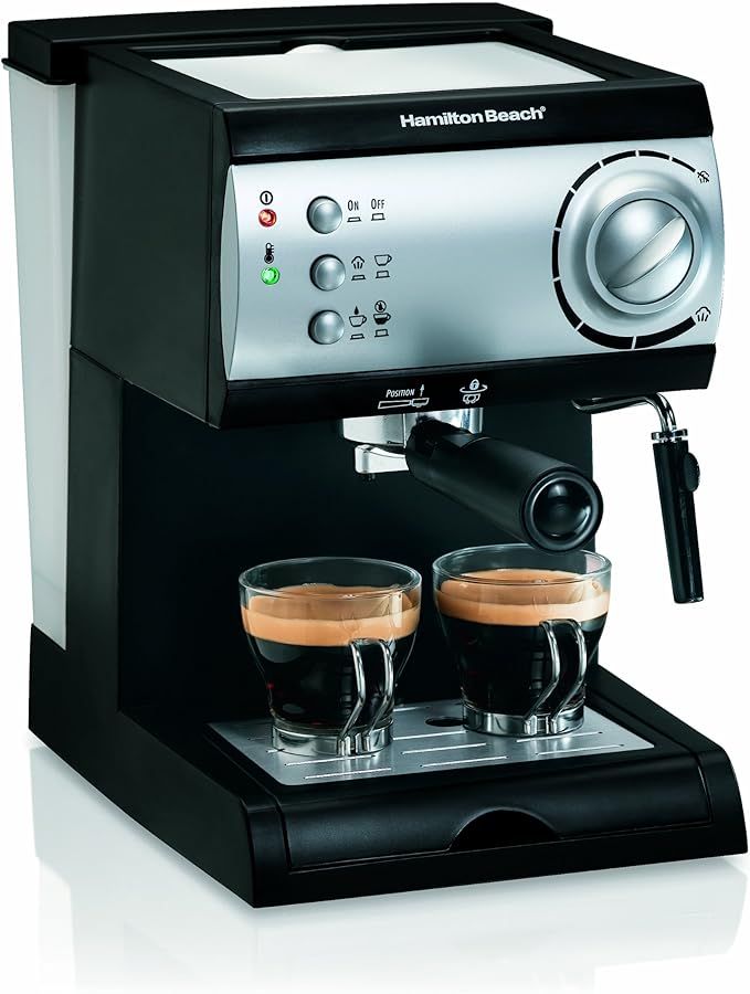 Hamilton Beach Espresso Machine with Steamer - Cappuccino, Mocha, & Latte Maker (40715) | Amazon (US)