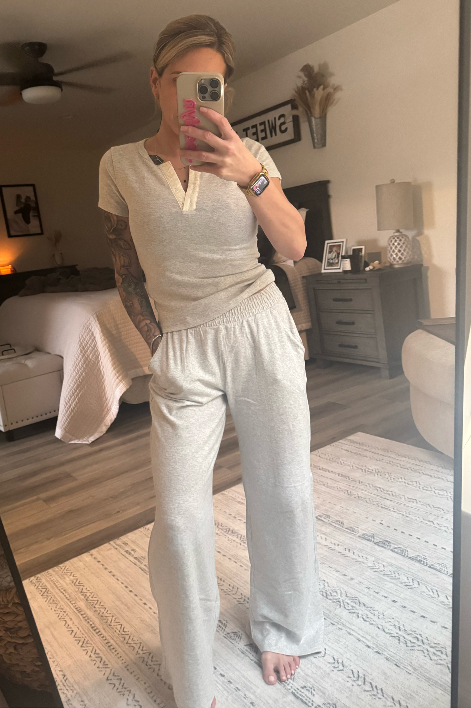 The most comfortable set ever created! I have this in tan (with a long sleeve top) and gray with this t shirt.. pockets are so good and the wideeee legs: heaven🥰🥰Thanks to Abercrombie! #A&F #comfy #comfysaturdays #vibes #netflixkindaday #graycozyvibes #lovee #momsofLTK #LTKlove #comfyvibes #cozywear

#LTKStyleTip #LTKMostLoved #LTKActive