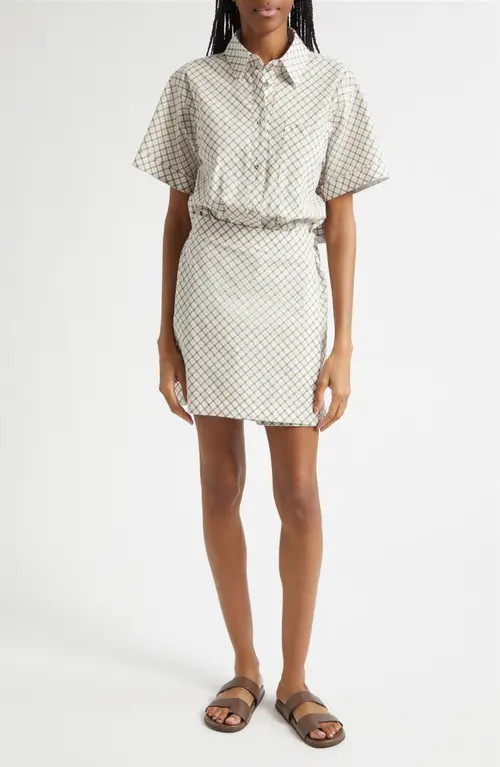 Derek Lam 10 Crosby Delaney Plaid Cotton Blend Mini Wrap Dress in Army Green Plaid at Nordstrom, ... | Nordstrom
