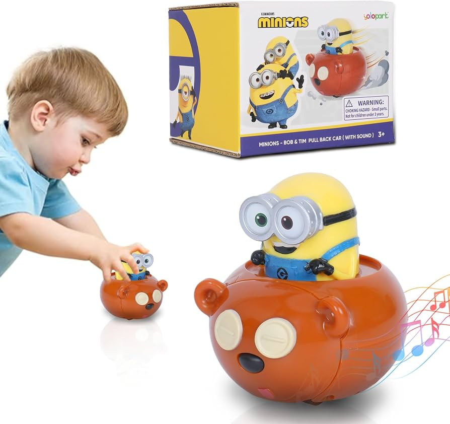 YOLOPARK Minions Despicable Me Toy Car,2.75 Inch Mini Bob & Tim Pull Back Car with Sound,Birthday... | Amazon (US)
