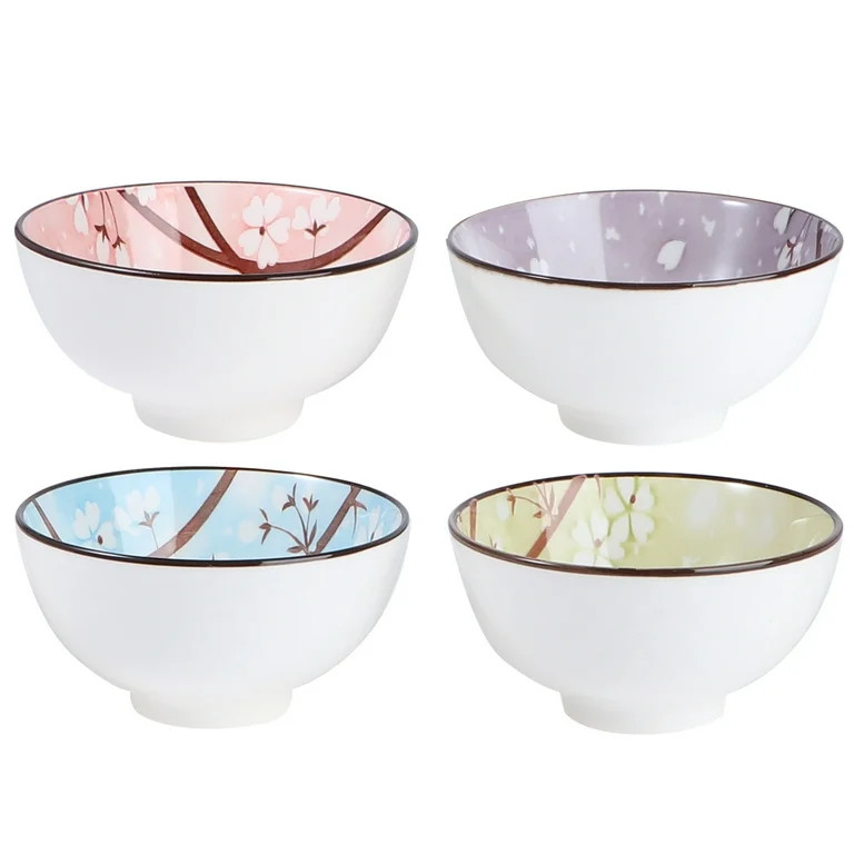 NUOLUX  Bowl Ceramic Bowls Porcelain Blue Salad Noodle Snack Small Dessert Whiterice Ramen Asian ... | Walmart (US)