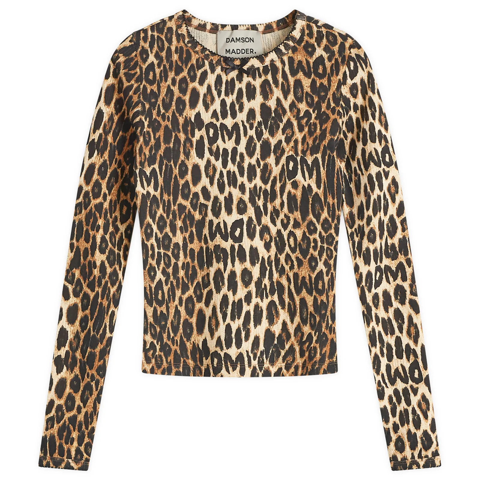 Damson Madder Women's Lua Pointelle Long Sleeve Top Leopard | END. Clothing