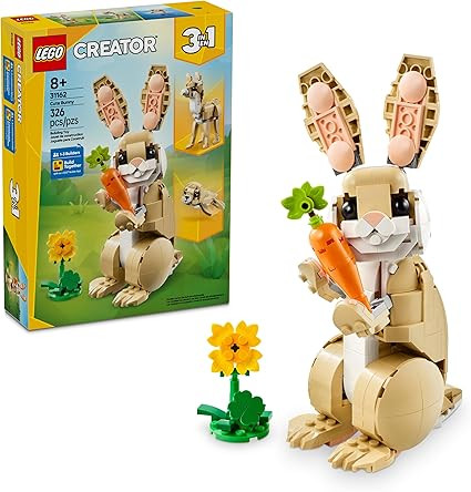 LEGO Creator 3 in 1 Cute Bunny Toy - Building Toy Set with 3 Build Options, Bunny, Seal, or Llama... | Amazon (US)