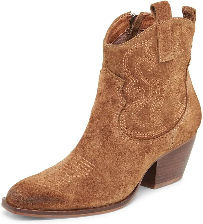 Cowboy Boots for Women Cowgirl Boots Chunky Heel Pointed Toe Ankle Boot Side Zipper Western Boot ... | Amazon (US)