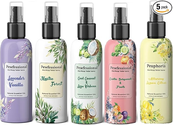 Toilet poop spray, Bathroom Odor Deodorizer and Air freshener, 2.5 oz, 5 Pack, Pocket Size, Trave... | Amazon (US)