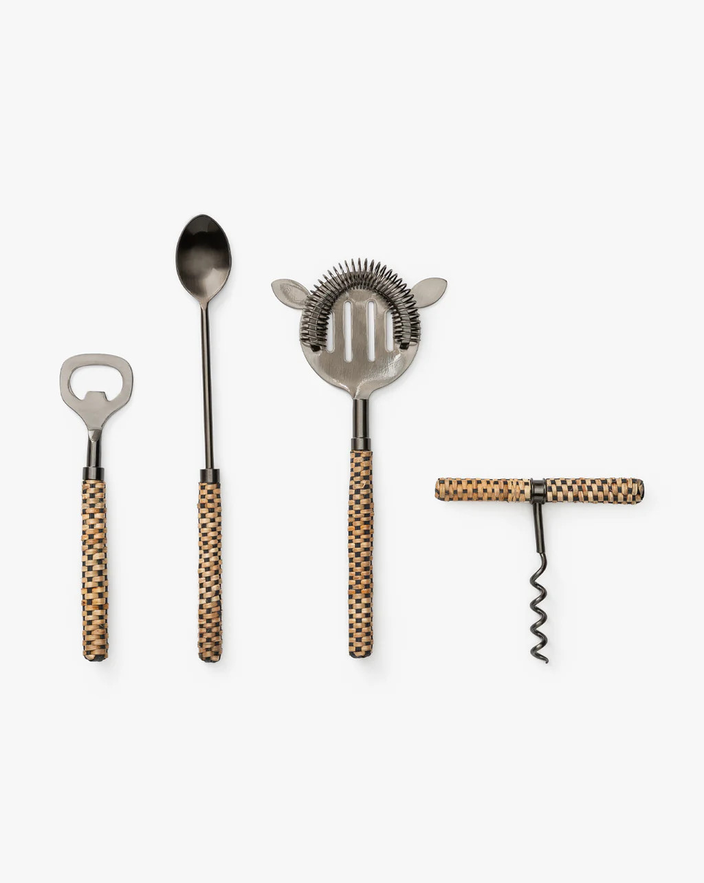 Rattan Wrapped Bar Tools (Set of 4) | McGee & Co.