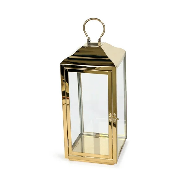 Better Homes & Gardens Gold Metal Lantern Candle Holder - Walmart.com | Walmart (US)