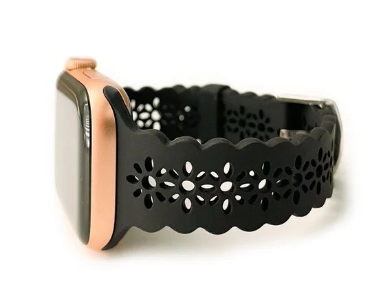 Lace Silicone Apple Watch Band Laser Cut Womens Apple Watch | Etsy | Etsy (US)