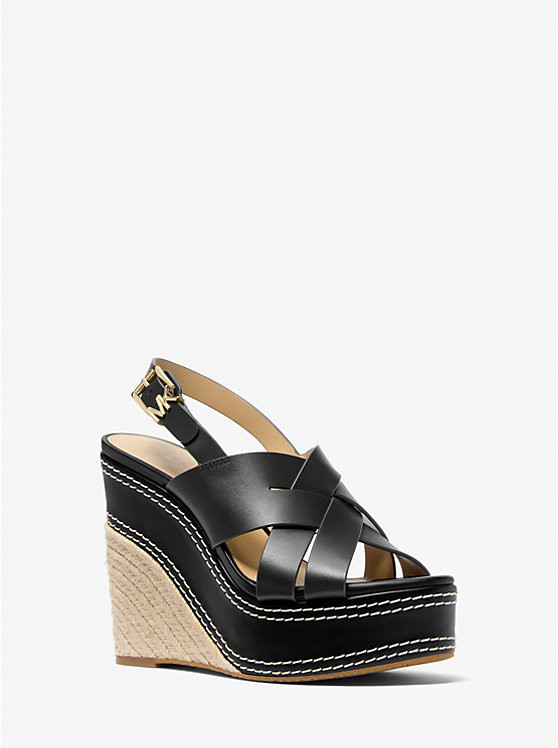 Nora Leather Wedge Sandal | Michael Kors US