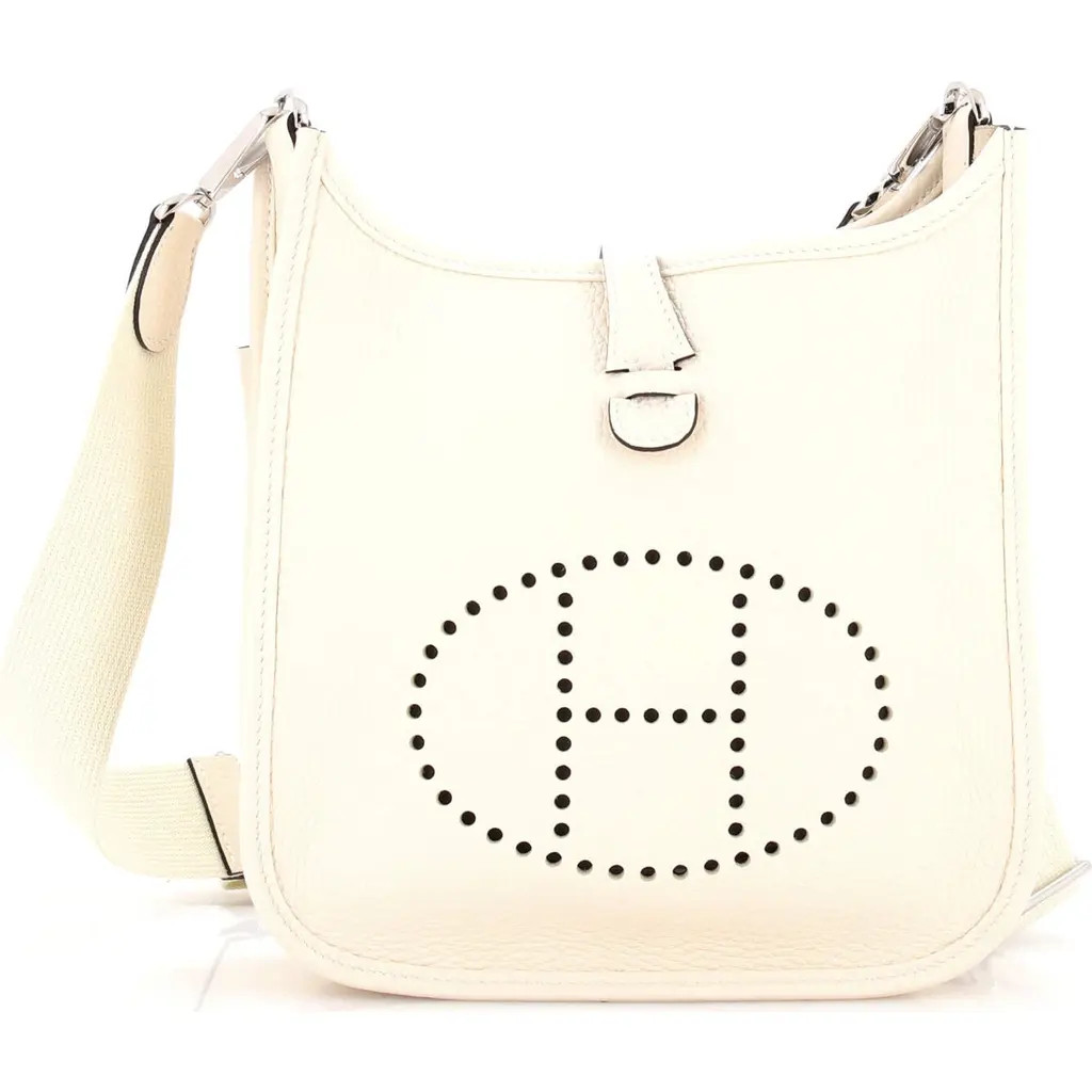 Pre-Owned Hermes Evelyne Bag Gen III Clemence 23 in White at Nordstrom, Size X-Small | Nordstrom