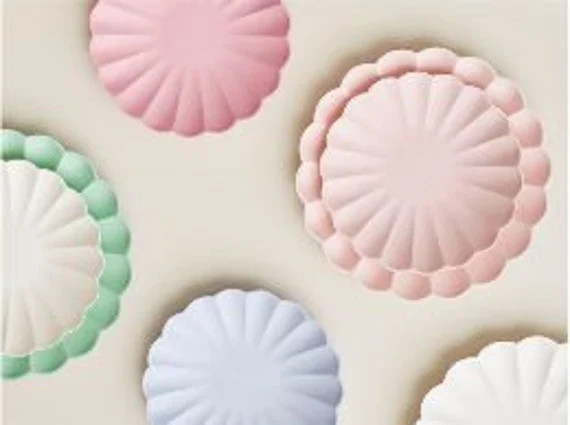 Biodegradable Pastel Plates/bamboo Pulp Pack of 8 or Luncheon | Etsy | Etsy (US)