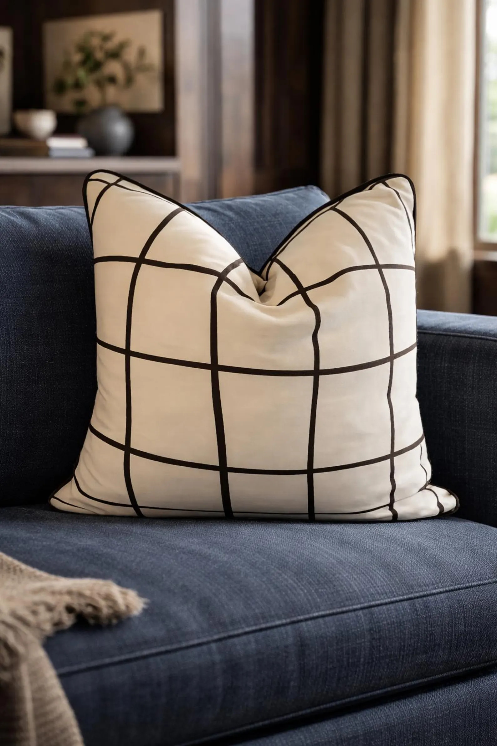 NEW: Schumacher 20"x20" Pillow Cover – Miles Redd's Painterly Windowpane - Etsy | Etsy (Global)