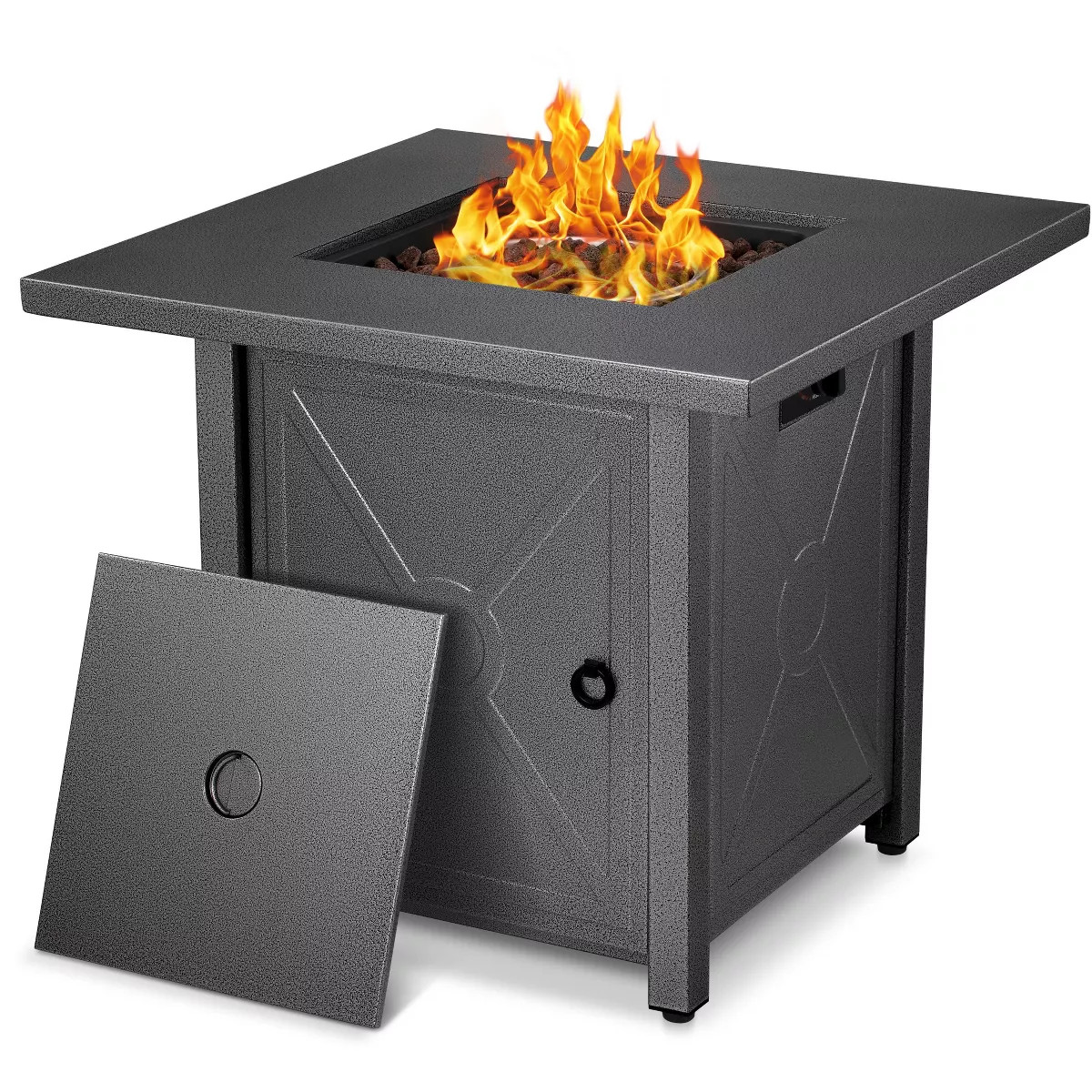 R.W. FLAME 28" 40,000 BTU Square Outdoor Propane Fire Pit Table with Lid & Rain Cover   – Perfe... | Target