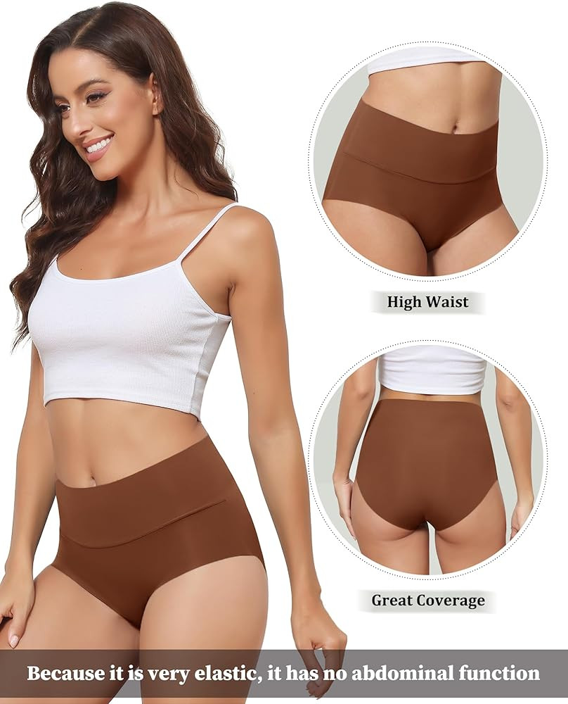 LEVAO Women's High Waist Seamless Underwear Full Coverage Brief No Show Panties Sexy Comfortable ... | Amazon (US)