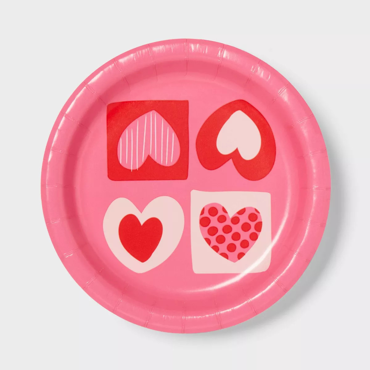 20ct 6" Appetizer Valentine's Day Hearts Plates Pink - Spritz™ | Target