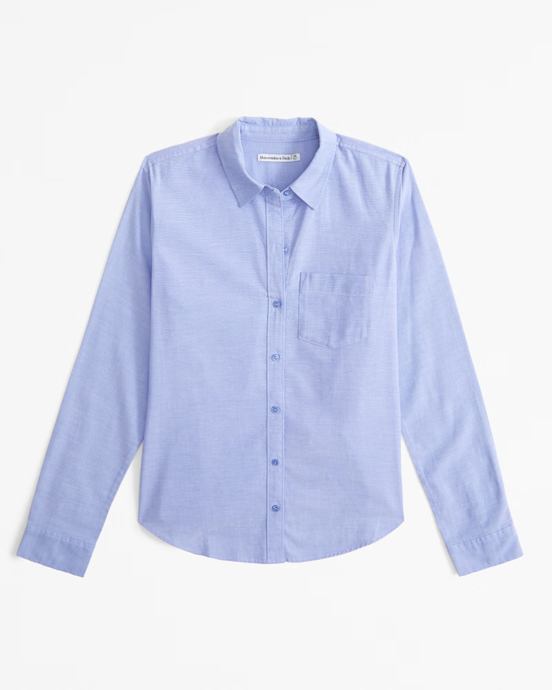 Women's Relaxed Oxford Shirt | Women's Tops | Abercrombie.com | Abercrombie & Fitch (US)