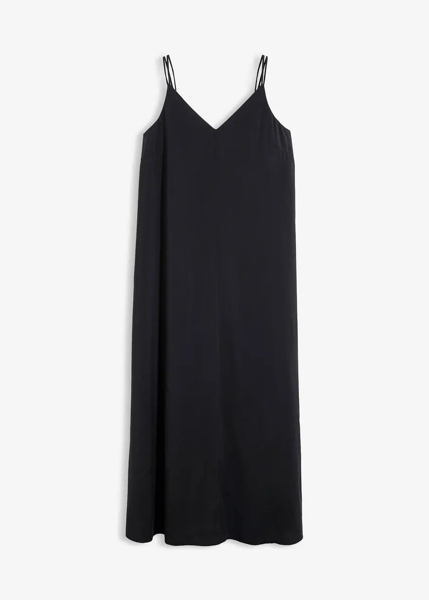 Knöchellanges Midikleid mit lockerem Fit, verstellbaren Trägern und Schlitz am Saum | Bonprix DE