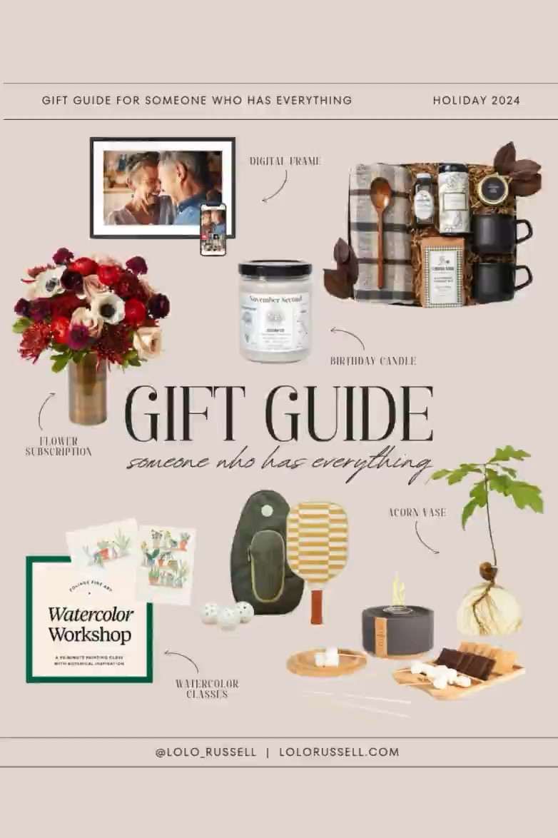 Holiday gift ideas for the person who has everything. Includes subscriptions, digital frames, experiences, and unique gift ideas  

#LTKCyberWeek #LTKGiftGuide #LTKHoliday