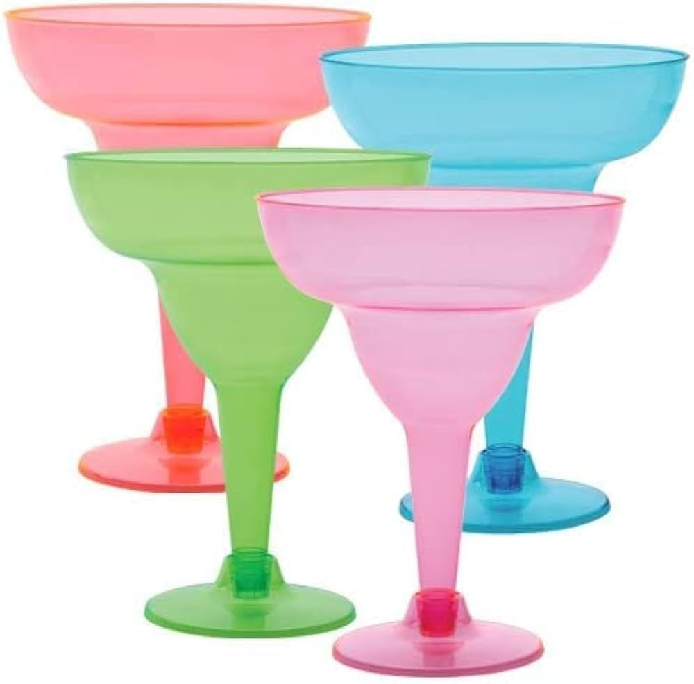 Party Dimensions Neon 12 Count Plastic Margarita Cup, 12-Ounce | Amazon (US)