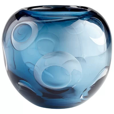 Electra Luscious Blue/Clear 7" Glass Table Vase | Wayfair North America