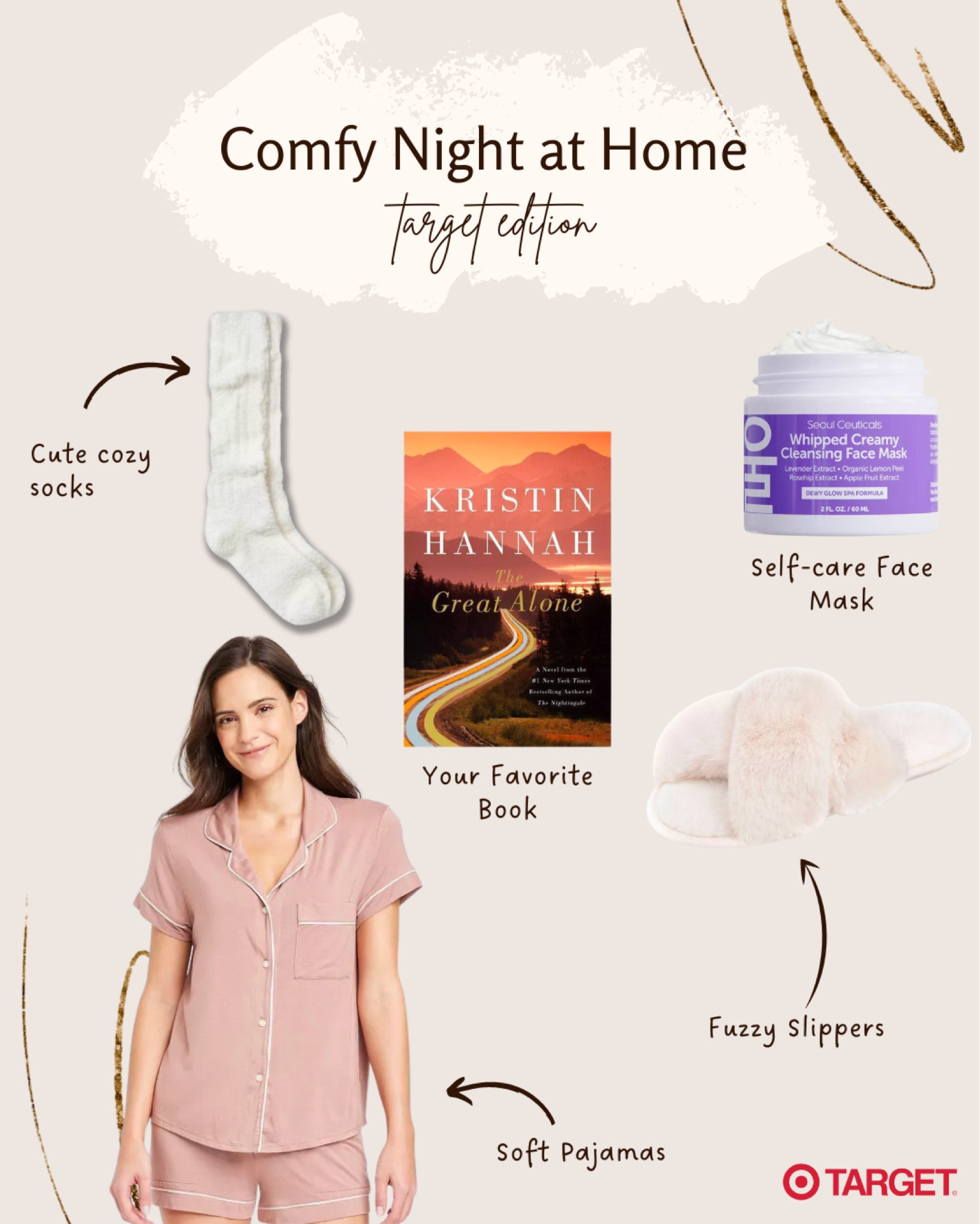 Here are some of my favorite comfy night at home products. All products listed are from Target.

Also featuring one of my fav books by Kristin Hannah.



#LTKunder50 #LTKFind #LTKxNSale